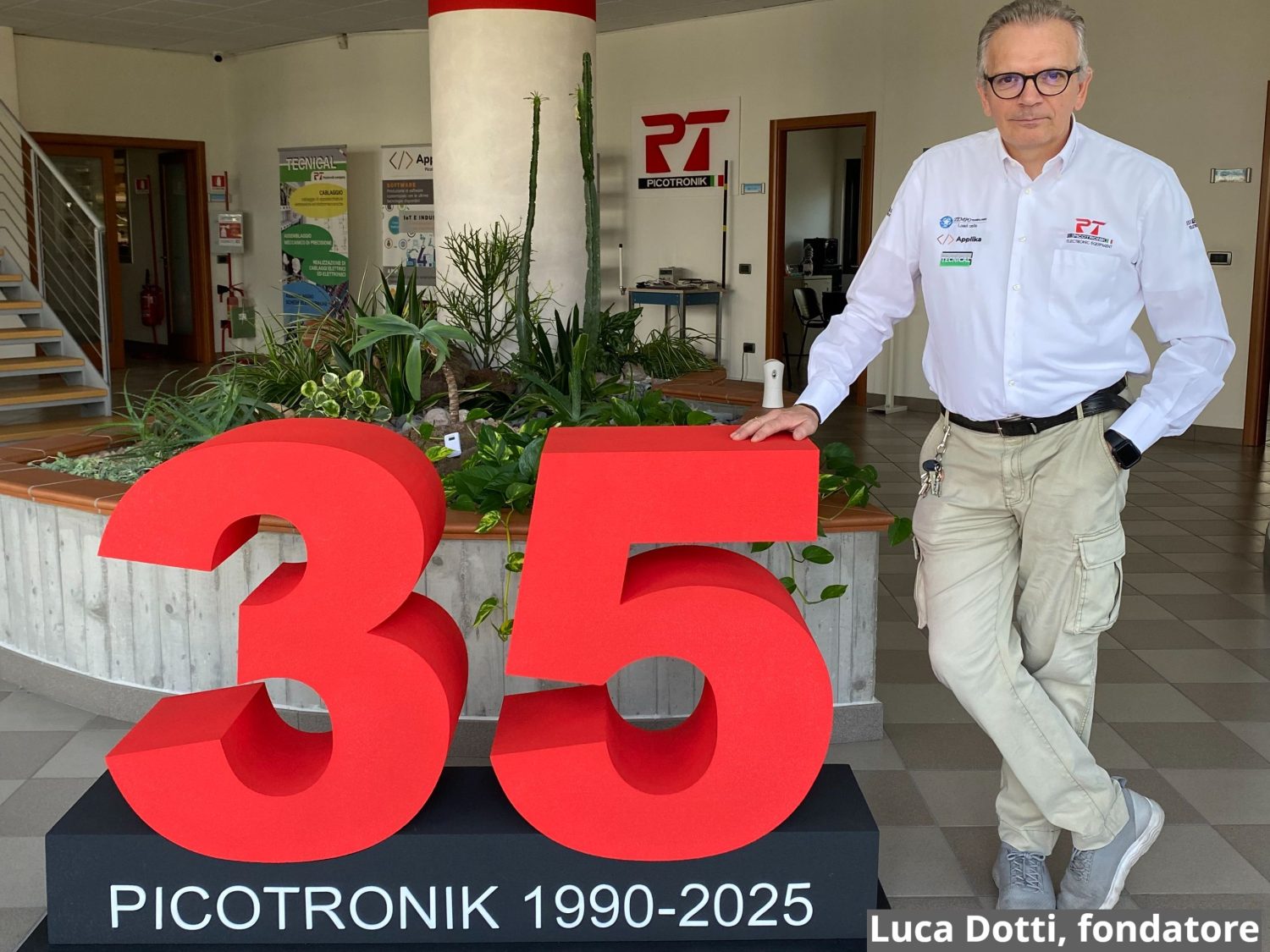 Luca Dotti, fondatore di Picotronik con insegna dei 35 anni